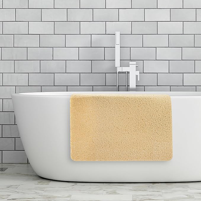 Asvin Soft Textured Bath, Shower, Tub Mat, 24x16 Inch, Phthalate Free, Non Slip Comfort Bathtub Mats with Drain, PVC Loofah Bathroom Mats for Wet Areas, Quick Drying