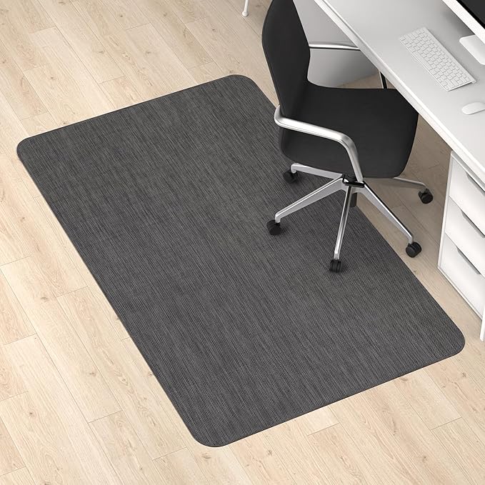 Blvornl Office Chair Mat for Hardwood Floor and Low Pile Carpet, 36"x 48" Desk Chair Mat for Hard Wood, Anti-Slip Hard Floor Protector Rolling Chair Mats, PVC Mat Desk Rug for Home, Black