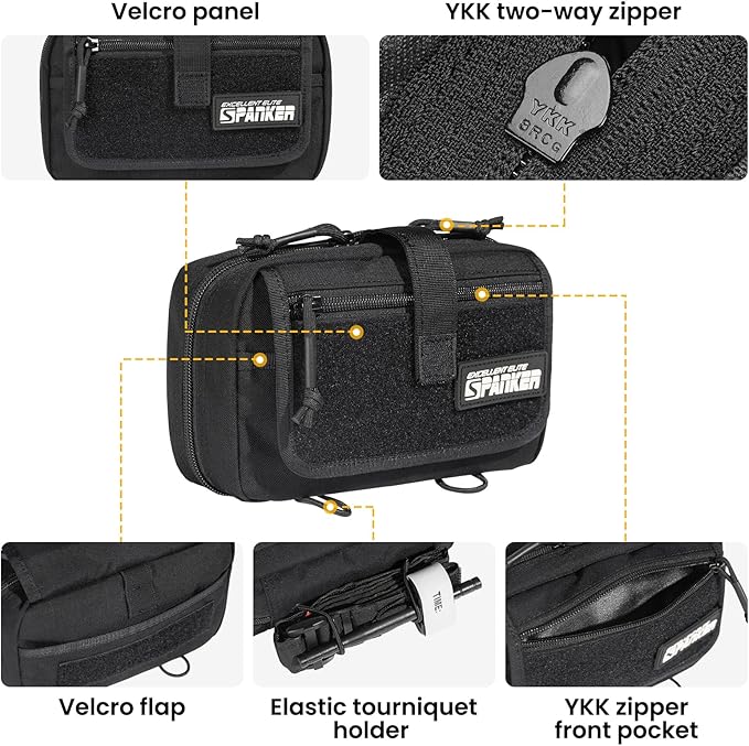 EXCELLENT ELITE SPANKER Tactical First Aid Pouch IFAK Rip Away Molle EMT Pouch Compact Admin Pouch Medical Utility Pouch Emergency Survival Kits for Tactical Vest,Backpack