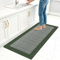 StepRite Kitchen Rugs, Kitchen Mat for Floor, 47"x20" Non-Slip Machine-Washable Commercial Floor Mat, Absorbent Heavy-Duty Rug for Office & Home, Sink Standing Mat, Entryway Carpet, Door Mat, Green
