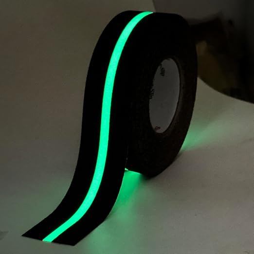 S&X Heavy Duty Anti Slip Tape 2 Inch x 60 Ft with Glow in The Dark Strip - Durable Grip Tape for Stairs, Outdoor Non Slip Stair Tread Non-Skid Safety Tape