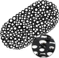 WELTRXE Oval Bathtub Mat Non Slip, Black Bubbles Bath Mats for Tub, Shower Mat with Drain Holes, Suction Cups, Machine Washable Bath Tub Mat, BPA, Latex, Phthalate Free for Bathroom, 27 x 14 Inch