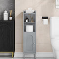 Hzuaneri Bathroom Storage Cabinet, Small Corner Floor Cabinet with Door and Shelves, Narrow Toilet Paper Holder, Bathroom Organizer with Adjustable Shelf, for Small Spaces, Gray BC38221GR