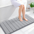 OLANLY Memory Foam Long Bathroom Rugs Runner 44x20, Super Soft Absorbent Bath Mat, Quick Dry, Machine Washable Shower Floor Rugs, Bathmat Carpet, Bathroom Home Decor Accessories, Grey