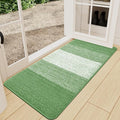Kitinjoy Indoor Outdoor Door Mat, 47x24 Non-Slip Absorbent Dirt Trapper, Low-Profile Washable Inside Entrance Front Floor Mat, Sturdy Soft Entry Doormats for Entryway, Sage Green