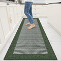 StepRite Kitchen Rugs, Kitchen Mats for Floor, 70"x20" Non-Slip Machine-Washable Kitchen Throw Rug, Green