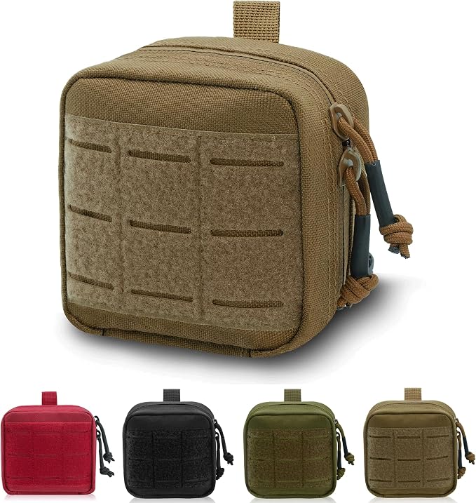2 Pack Small Admin Pouch, 1000D Tactical Molle Mini Tool EDC Waist Belt Pouches Bag for Vest Backpack