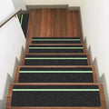10 Pack 6” x 30” Anti Slip Traction Treads with Glow in The Dark Stripe, Outdoor Waterproof Non Skid Pre-Cut Tape with Roller, High Traction Friction Abrasive Adhesive for Stairs Step