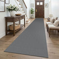 KOZYFLY Braided 2.5'x16' Runners Rugs for Hallway, Extra Long Washable Runner Rug, Woven Non Slip Kitchen Runner, Cotton Entryway Rug, Floor Carpet for Entry, Aisle, Hall, Grey/Dark Grey