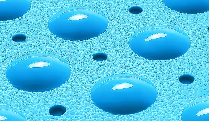 Extra-Long Non-Slip Bathtub & Shower Mat 39”x16” (Smooth/Non-Textured Tubs Only) Safe, Clean, Machine-Washable, Superior Grip&Drainage, Vinyl, Opaque Light Blue