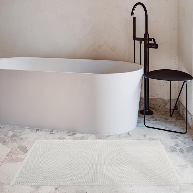 Cotton Paradise 100% Cotton Turkish Bathmat Rug, Soft Absorbent Quick Dry Non Slip, 20x34 Bathmat Rug, Silver Grey