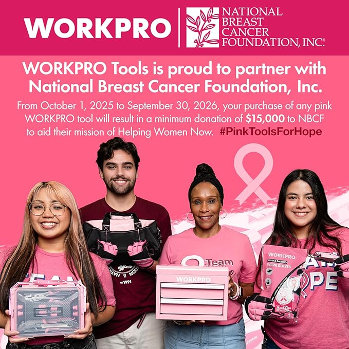 WORKPRO 2-in-1 Folding Knife/Utility Knife, Quick-Change Box Cutter with Belt Clip, Liner Lock, and G10 Handle, Extra 10 SK5 Blades Included - Pink Ribbon