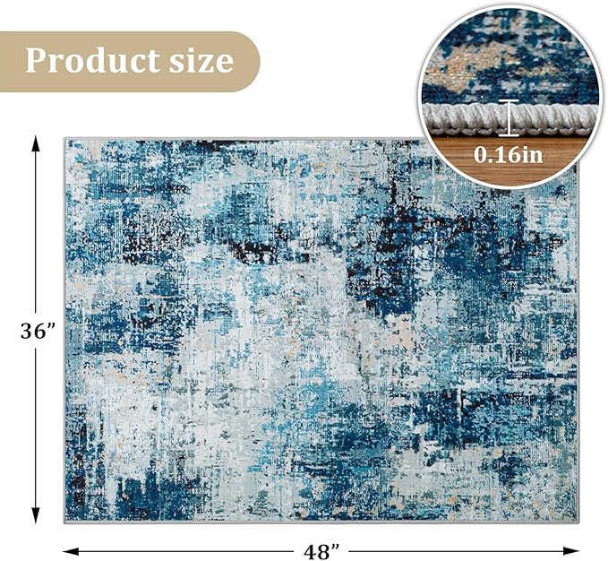 Office Chair Mat for Hardwood Floor, 48"x36" Easy Glide Computer Chair Mat Protector for Rolling Chair Under Desk Rug Nonslip Backing, Machine Wash