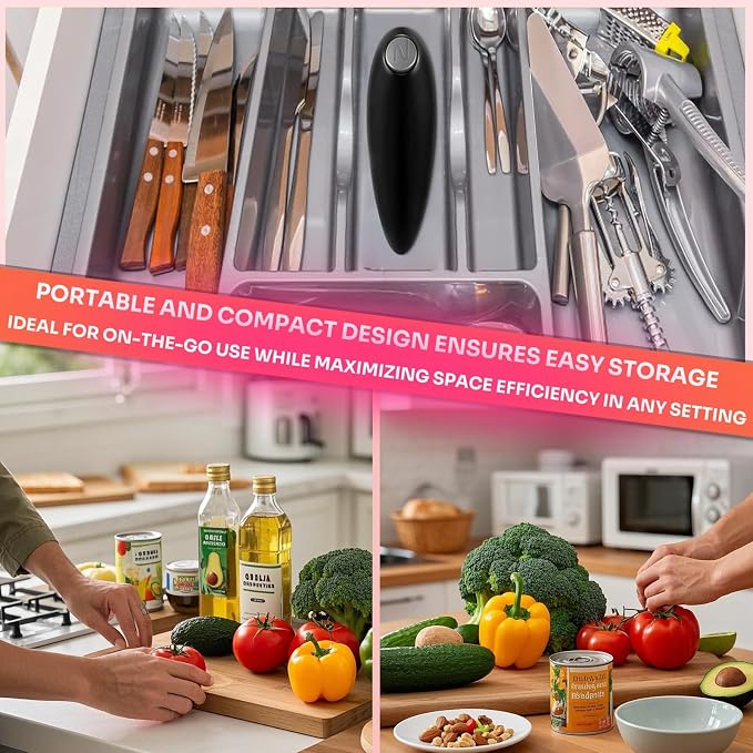 Electric Can Opener, Open Your Cans with A Simple Push of Button, Automatic Can Opener Smooth Edge, Electric Can Openers for Kitchen Arthritis and Seniors, Best Kitchen Gadget for Almost Size Can