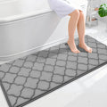 OLANLY Memory Foam Bath Mat Rug 59x24, Ultra Soft and Absorbent Bathroom Rugs, Non-Slip, Comfortable, Machine Washable Bath Carpet for Bathroom Floor, Tub, Shower and Home Decor Accessories, Grey