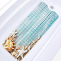 Seashells Summer Bath Mat Non Slip, Space Beach Wood 40 X 16 Inch Extra Long Bathtub Shower Mat for Tub Anti Slip with Suction Cups and Drain Holes for Kids Adults Elderly