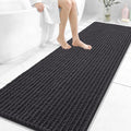OLANLY Long Bathroom Rugs Runner 70x24, Thick Soft and Absorbent Chenille Bath Mat, Non-Slip, Machine Washable Quick Dry Bath Rugs for Tub Shower Floor, Home Decor Accessories, Dark Grey