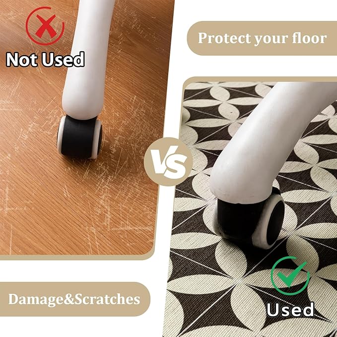 Office Chair Mat for Hardwood Floor, 72"x48" Easy Glide Computer Desk Mat Protector for Rolling Chair Under Desk Rug Nonslip Backing, Machine Wash, (Modern)