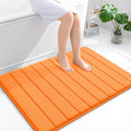 OLANLY Memory Foam Bath Mat 40x32, Super Soft Absorbent Bathroom Rugs, Quick Dry, Machine Washable Shower Floor Rugs, Bathmat Carpet, Bathroom Home Decor Accessories, Orange