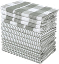 LANE LINEN 100% Cotton Kitchen Dish Cloths, Ultra Soft Absorbent Quick Drying Dish Towels, Multiweave Wash Cloths Dish Towel Sets, 12x12 Inches, 12 Pack - Grey