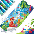 XIYUNTE Baby Bath Mat for Tub Non Slip Kids Bath Mat - 40''x16'' Extra Long Cartoon Bathtub Mat Non Slip Kids Shower Mat Eco-Friendly Toddler Bath Mats with Suction Cups, Machine Washable, Dinosaur