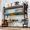SNSLXH 𝐋𝐚𝐫𝐠𝐞 2-Tier Over The Sink Dish Drying Rack, 33.66"×31.1"×11.81", Large Sink Rack for Kitchen, Saving Kitchen Space, Cover Design Holds Dishes, Bowls, and Cutlery, Kitchen Sink Shelf
