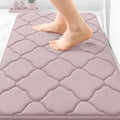 OLANLY Memory Foam Bath Mat Rug 30x20, Ultra Soft and Absorbent Bathroom Rugs, Non-Slip Comfortable, Machine Washable Bath Carpet for Bathroom Floor, Tub, Shower and Home Decor Accessories, Dusty Rose