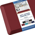 KitchenClouds Kitchen Mat Cushioned Anti Fatigue Kitchen Rug 0.8inch Water Resistant Non Slip Kitchen Rugs and Mats Standing Desk Mat Comfort Floor Mats for Kitchen Sink Office (17.3"x60",Red)