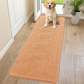 Smiry Dog Door Mat for Muddy Paws 70x24, Absorbent Dirt Trapper, Non-Slip Washable Chenille Entryway Rug for Inside Floor, Orange, Classic Solid