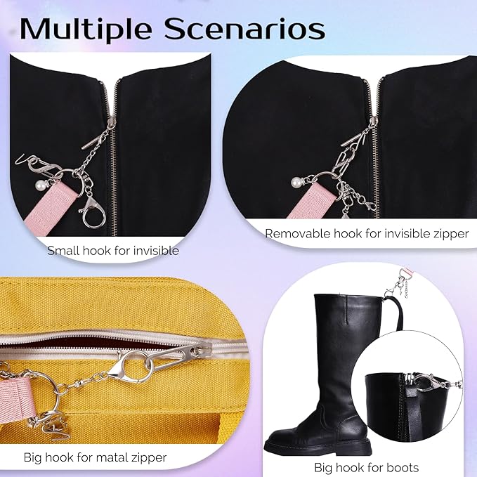 Zipper Puller Helper and Bracelet Helper Tool Set, Dress Zipper Pull Helper for Elderly, Women or Traveler, Zipper Helper, Easy to Use