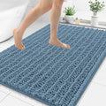Smiry Bathroom Rugs Mat 48x32, Extra Soft Absorbent Chenille Bath Rugs, Non Slip Rubber Backing Machine Washable Quick Dry Bath Mats for Bathroom Floor, Tub, Shower, Home Accessories, Grayish Blue