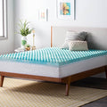 Linenspa 2 Inch Gel Memory Foam Mattress Topper – Egg Crate Style, Reversible for two feels – Promotes Airflow & Relieves Pressure Points – Twin XL