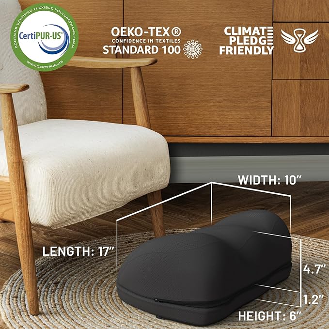Elevate Series by Everlasting Comfort Adjustable Cloud Foot Rest for Under Desk at Work with Pressure Point Nodes - Comfortable Memory Foam Office Foot Stool & Desk Pillow, Gaming & Home Accessories
