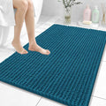 OLANLY Bathroom Rug Mat 40x32, Thick Soft and Absorbent Chenille Bath Mat, Non-Slip Rubber Backing, Machine Washable Quick Dry Bath Rugs for Tub Shower Floor, Home Decor Accessories, Peacock Blue