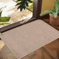 Indoor Door Mat, 1/10 in Ultra Thin Door Mat, Non-Slip Natural Rubber Backing Inside Doormat, Washable, Low-Profile Entrayway Mats, Durable Dirt Trapper for Various Entrance, 35''X28'', Khaki