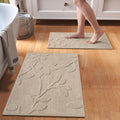 Non-Slip Bath Mat 16x24-2pc Quick Dry Absorbent Non Slip Bath Mat Bath Mats for Bathtub Mat Bathroom Carpet Fit Under Door Washable Floor Bath Rugs Brown