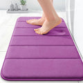 OLANLY Memory Foam Bath Mat 24x16, Super Soft Absorbent Bathroom Rugs, Quick Dry, Machine Washable Shower Floor Rugs, Bathmat Carpet, Bathroom Home Decor Accessories, Purple