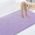 Smiry Luxury Chenille Bathroom Rugs 59x35, Extra Soft and Absorbent Shaggy Bath Mat, Machine Washable, Non-Slip Plush Carpet Runner for Tub, Shower, and Floor, Home Decor Accessories, Purple