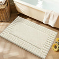 LUMI Bathroom Rugs Non Slip with Rubber Backing, Extra Soft Plush Microfiber Bath Rug Absorbent, Machine Washable Bath Mat Quick Dry for Tub, Shower, Ivory White, 20"x32"