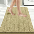 Bcoimo 30"×20" Chenille Bath Mat – Non-Slip with Backing Bath Rug Ultra-Absorbent and Machine Washable Bathroom Mat Quick-Dry Design. Ideal for Bathroom Shower and Tub Areas