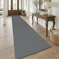 KOZYFLY 3x18 Runners Rugs for Hallway, Extra Long Washable Runner Rug, Non Slip Rubber Backed Kitchen Runner, Cotton Entryway Rug, Floor Carpet for Entry, Aisle, Hall, Grey/Dark Grey