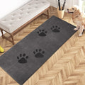 PURRUGS Dirt Trapping Door Mat 24" x 59", Non-Skid/Slip Machine Washable Microfiber Entrance Rug, Shoes Scraper, Dog Doormat, Super Absorbent Floor Mat for Muddy Wet Shoes and Paws, Grey