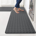 TranquilRelax Kitchen Mats, 2PCS Kitchen Rugs, Cushioned Anti Fatigue Kitchen Mats for Floor, Non-Slip Standing Desk Mat, Waterproof Kitchen Rug Set for Kitchen Floor Office,17.3"×30"+17.3"×59" Grey