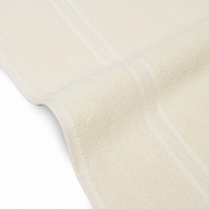 Tens Towels Pack of 2 Bath Mats 100% Cotton, 20 x 32 Inches, Super Absorbent, Hotel Quality Premium Floor Towels, Luxurious, Soft & Quick Dry, Not a Bathroom Rug (Ivory)