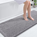 OLANLY Bathroom Runner Rugs 59x24, Extra Soft Absorbent Chenille Bath Rugs, Rubber Backing Quick Dry, Machine Washable Long Bath Mats for Bathroom Floor, Tub and Shower, Home Decor Accessories, Grey