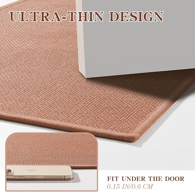chakme Bathroom Rugs Mat 47x24, Ultra Thin Non Slip Bath Mat Large Quick Dry Absorbent Bath Mat for Bathroom Floor, (Dark Pink, 47"x24")