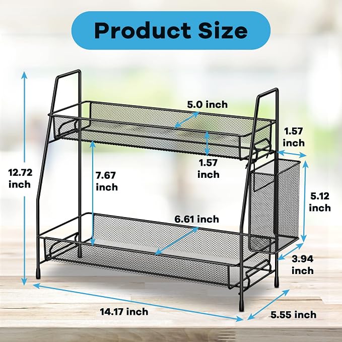 SPISPI Bathroom Organizer Countertop, Spice Rack Organizer for Cabinet,Bathroom Counter Organizer, Kitchen Countertop Organizer