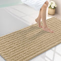 Smiry Bathroom Rugs Mat 59x20, Extra Soft Absorbent Chenille Bath Rugs, Non Slip Rubber Backing Machine Washable Quick Dry Bath Mats for Bathroom Floor, Tub, Shower, Home Decor Accessories, Beige