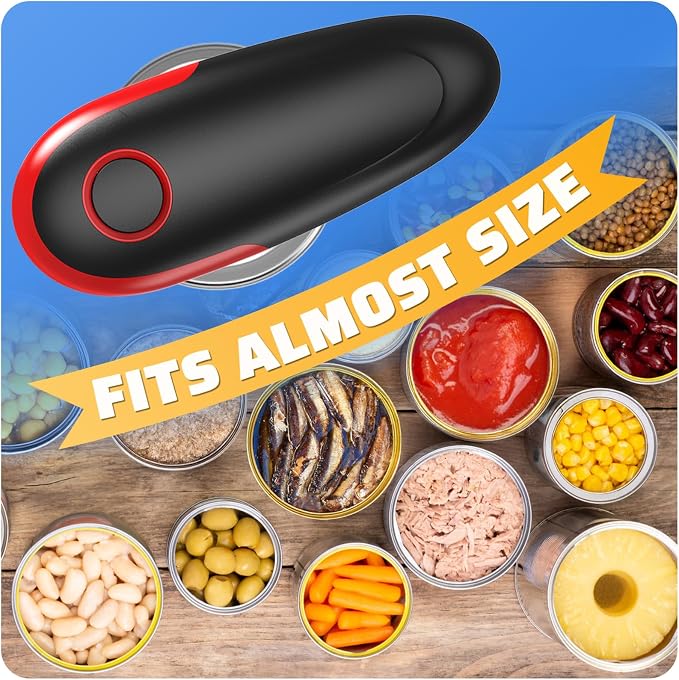 Electric Can Opener, One-Touch Automatic Can Opener Fits All Can Sizes, Hands-Free&Smooth Edge Battery operated Can Opener with Magnetic Cover Catch for Kitchen & Seniors Arthritis