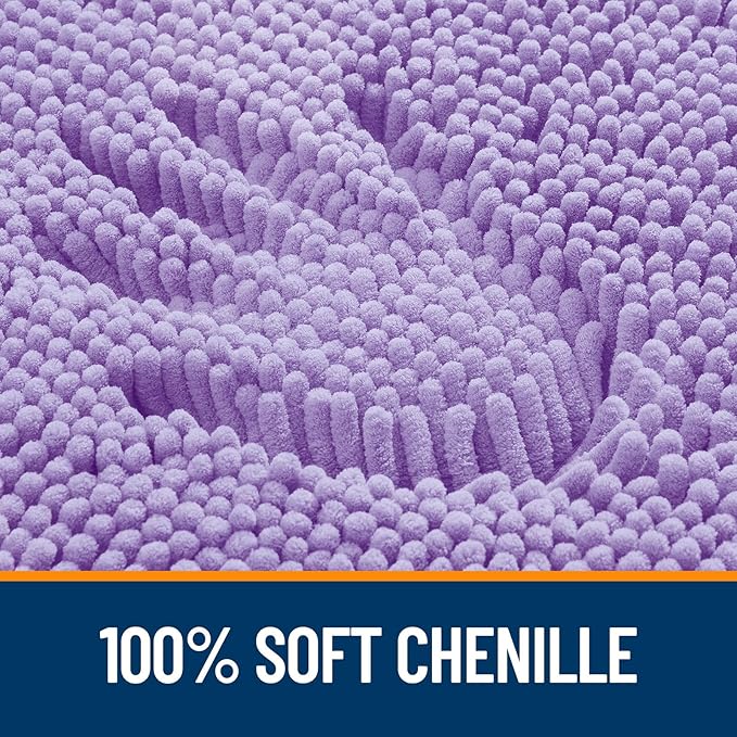 OLANLY Bathroom Runner Rugs 70x24, Soft Absorbent Chenille Bath Rugs, Rubber Backing Quick Dry, Machine Washable Long Bath Mats for Bathroom Floor, Tub and Shower, Home Decor Accessories, Lavender
